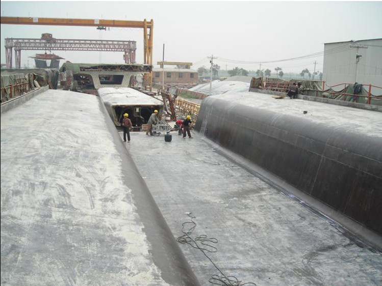 concrete girder production with post-tensioning method